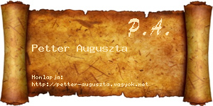 Petter Auguszta névjegykártya
